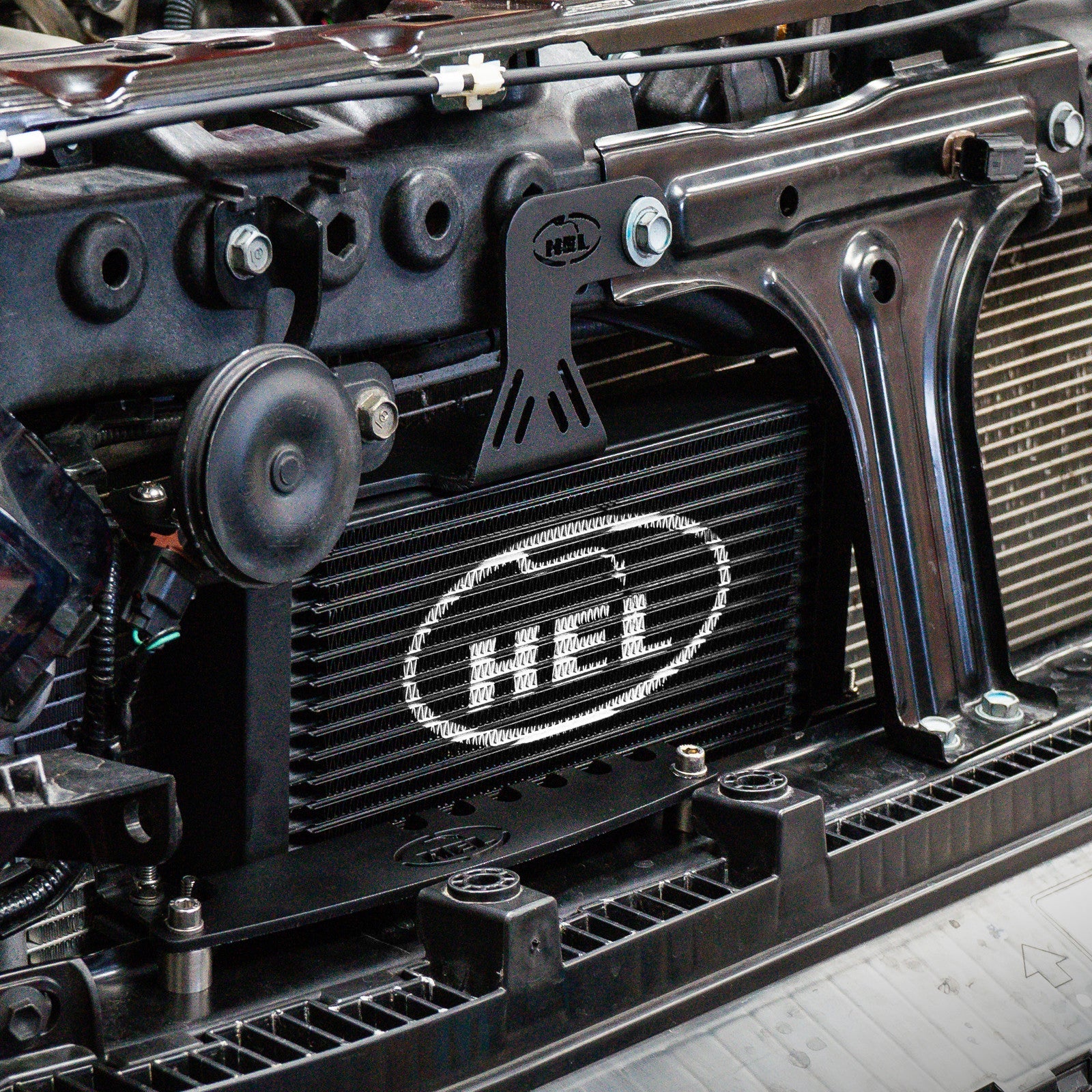 HEL Performance Thermostatic Oil Cooler installed