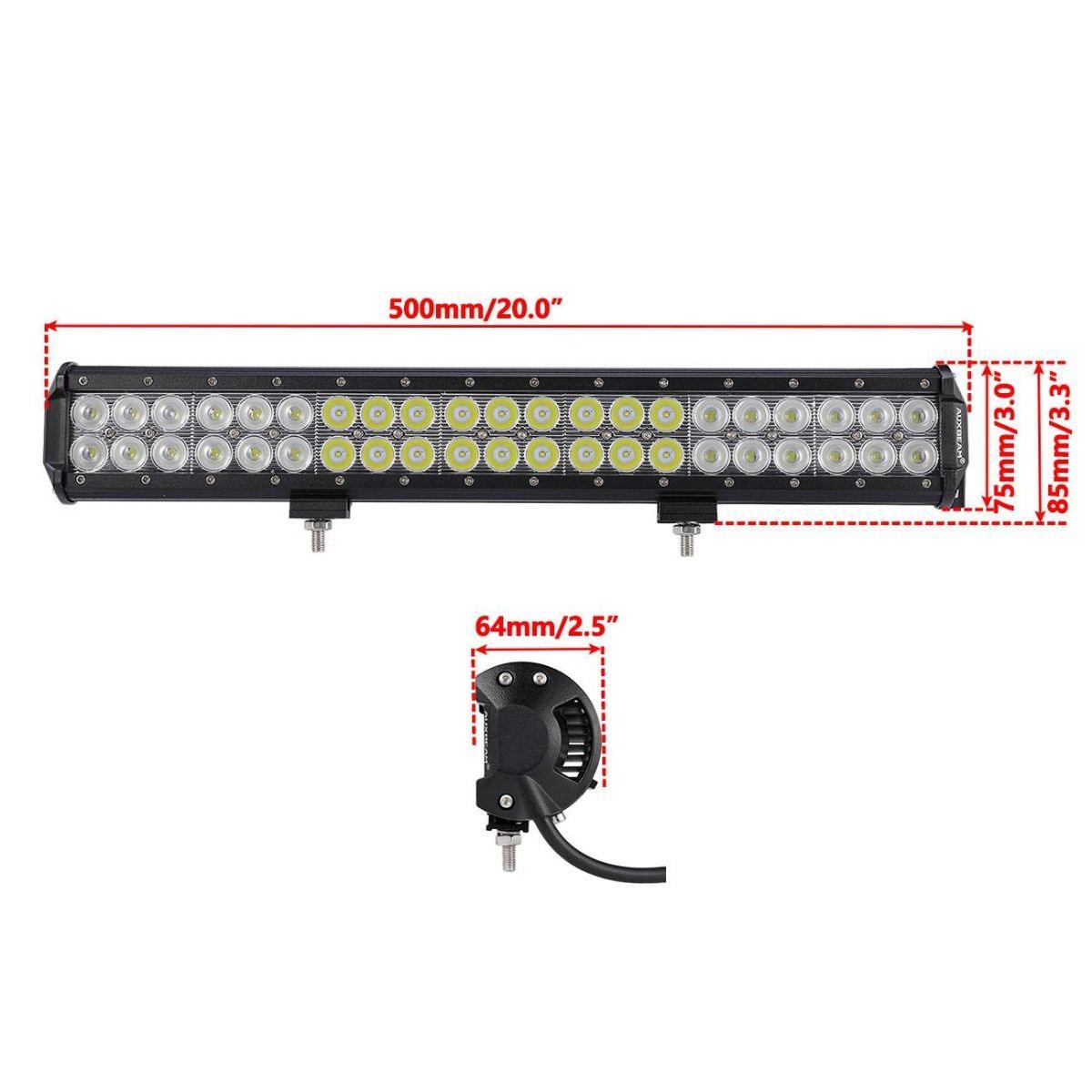 Auxbeam Classic-SM Series 20" Dual Row LED Light Bar – 6000K White, Combo Beam