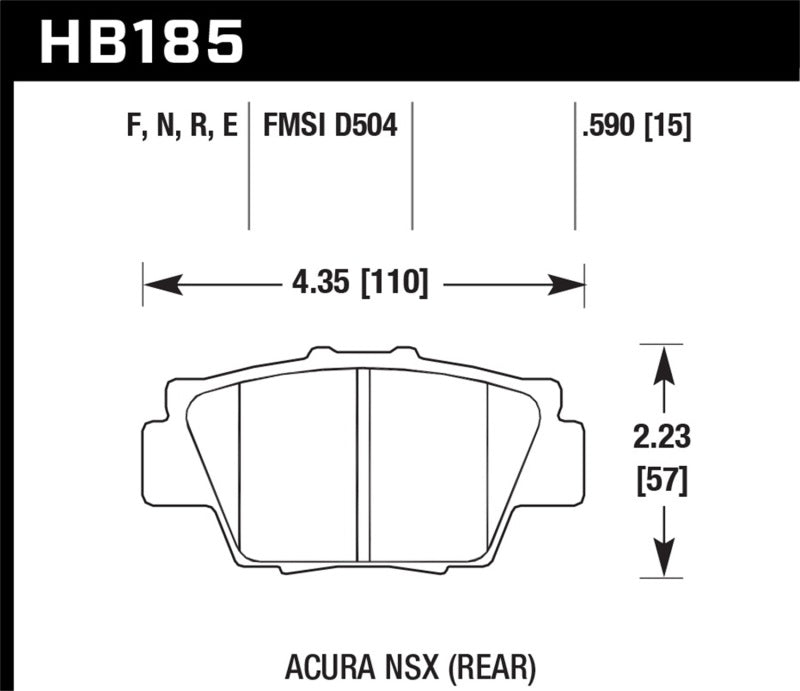 Hawk HPS Street Brake Pads for Acura NSX