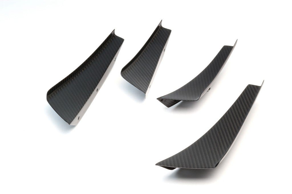 Carbon Fiber Front Bumper Canards for 2017+ Honda Civic Type R FK8 - Two Step Performance