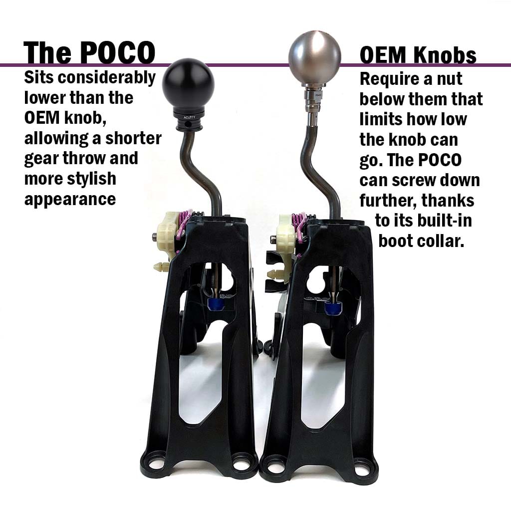 POCO Insulated Low-Profile Shift Knob in Black (M10X1.5) - Two Step Performance