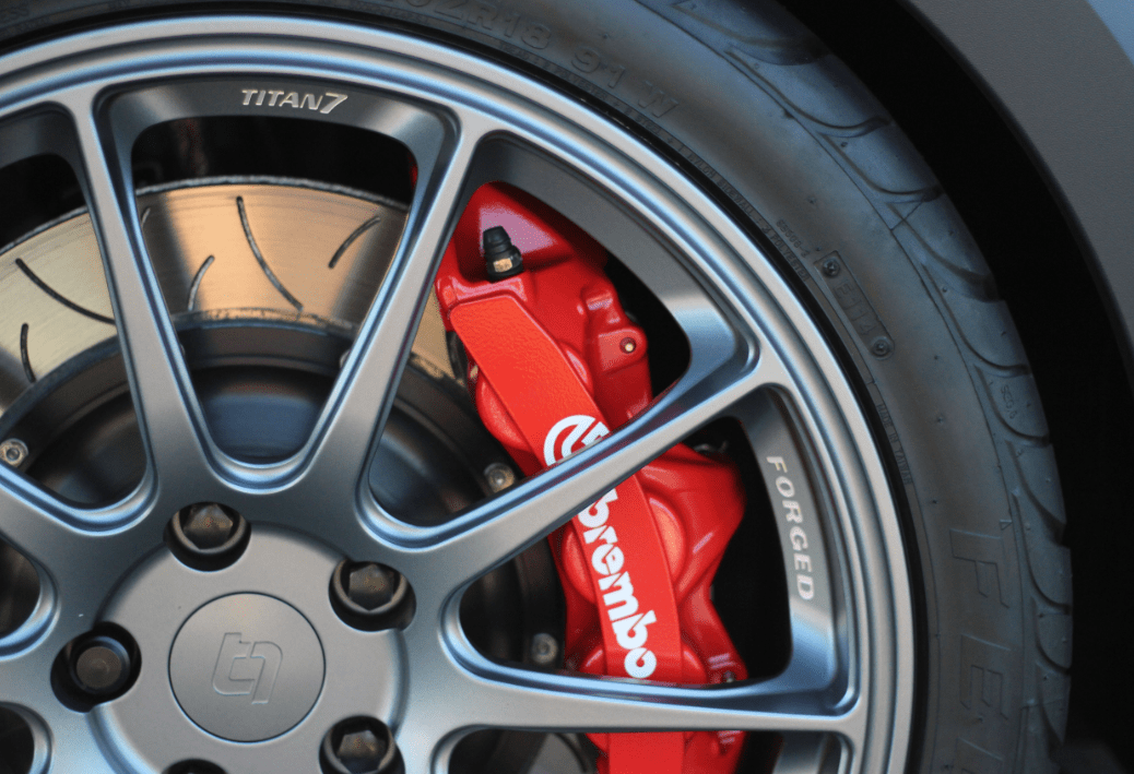 Forged wheels civic type r mounted on front axle