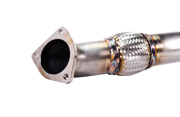 Details of the stainless steel front pipe.