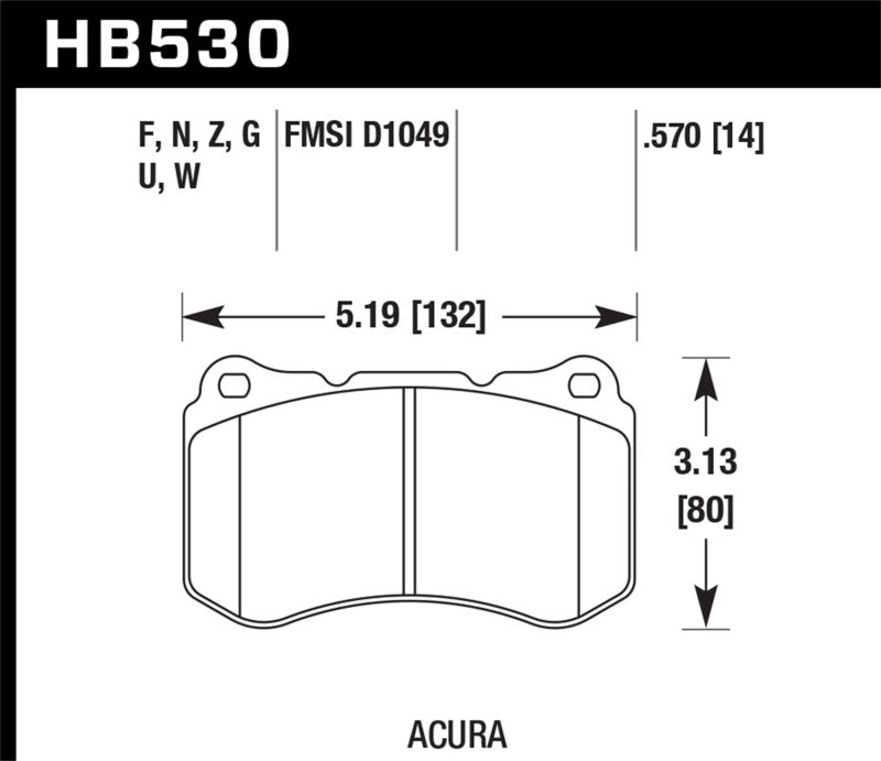 Hawk HP+ Street Front Brake Pads for 2004-2008 Acura TL