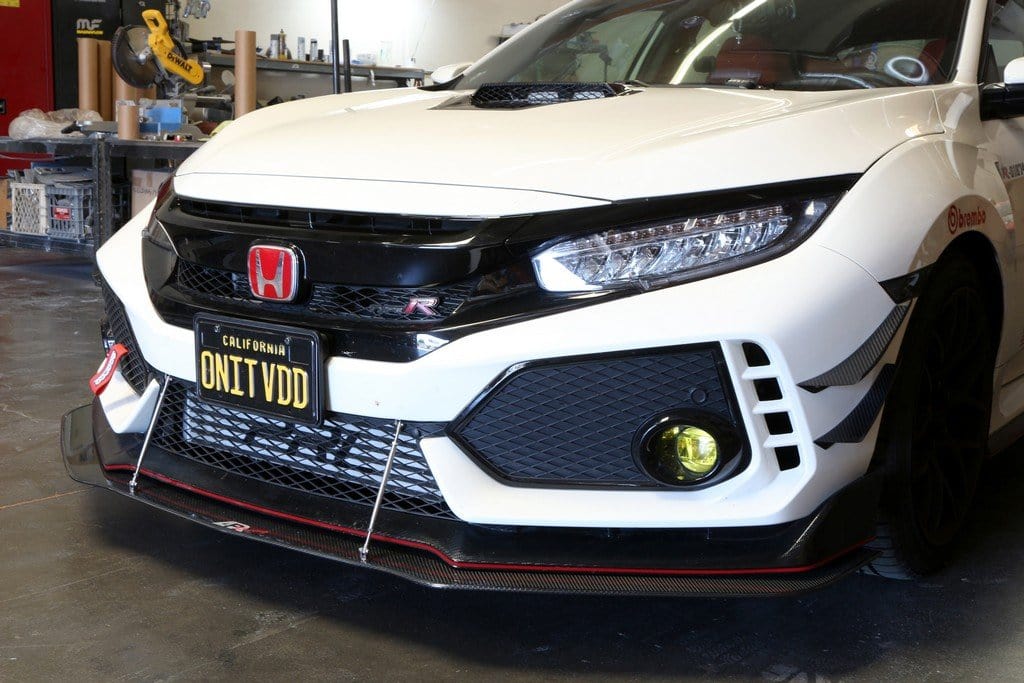 Carbon Fiber Front Bumper Canards for 2017+ Honda Civic Type R FK8 - Two Step Performance