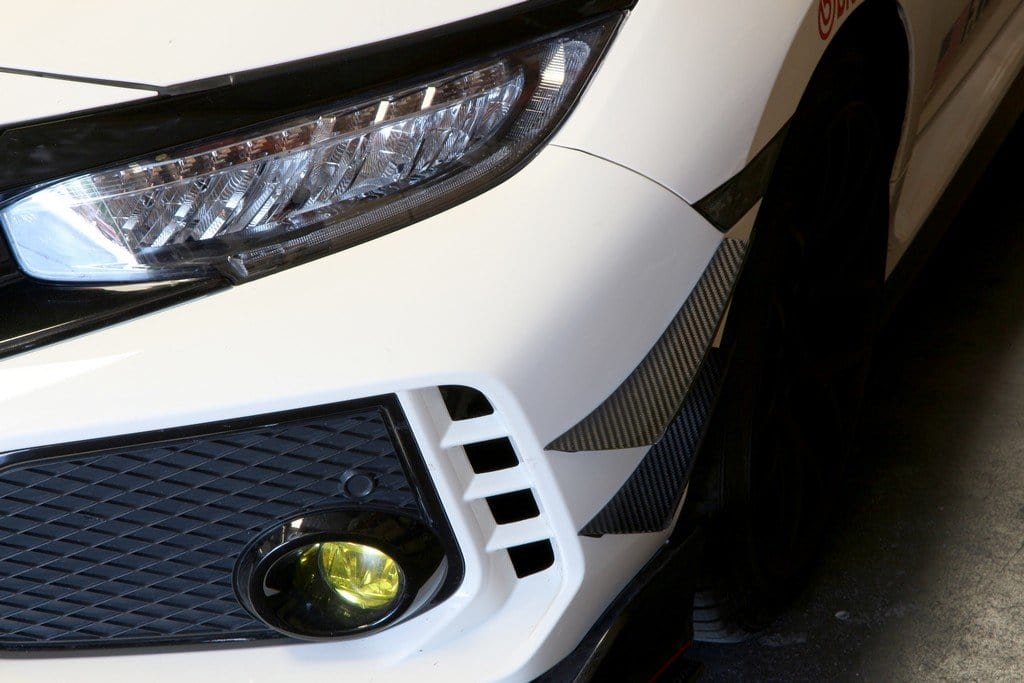 Carbon Fiber Front Bumper Canards for 2017+ Honda Civic Type R FK8 - Two Step Performance