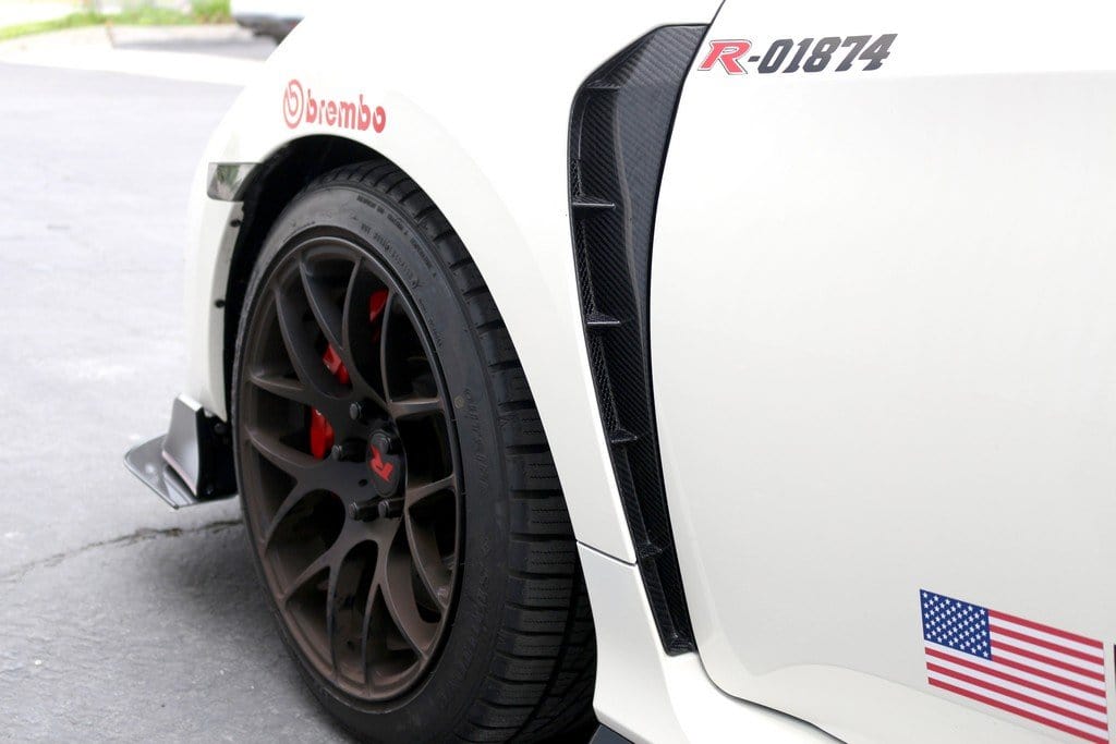 Carbon Fiber Fender Vents for 2017+ Honda Civic Type R FK8 - Two Step Performance