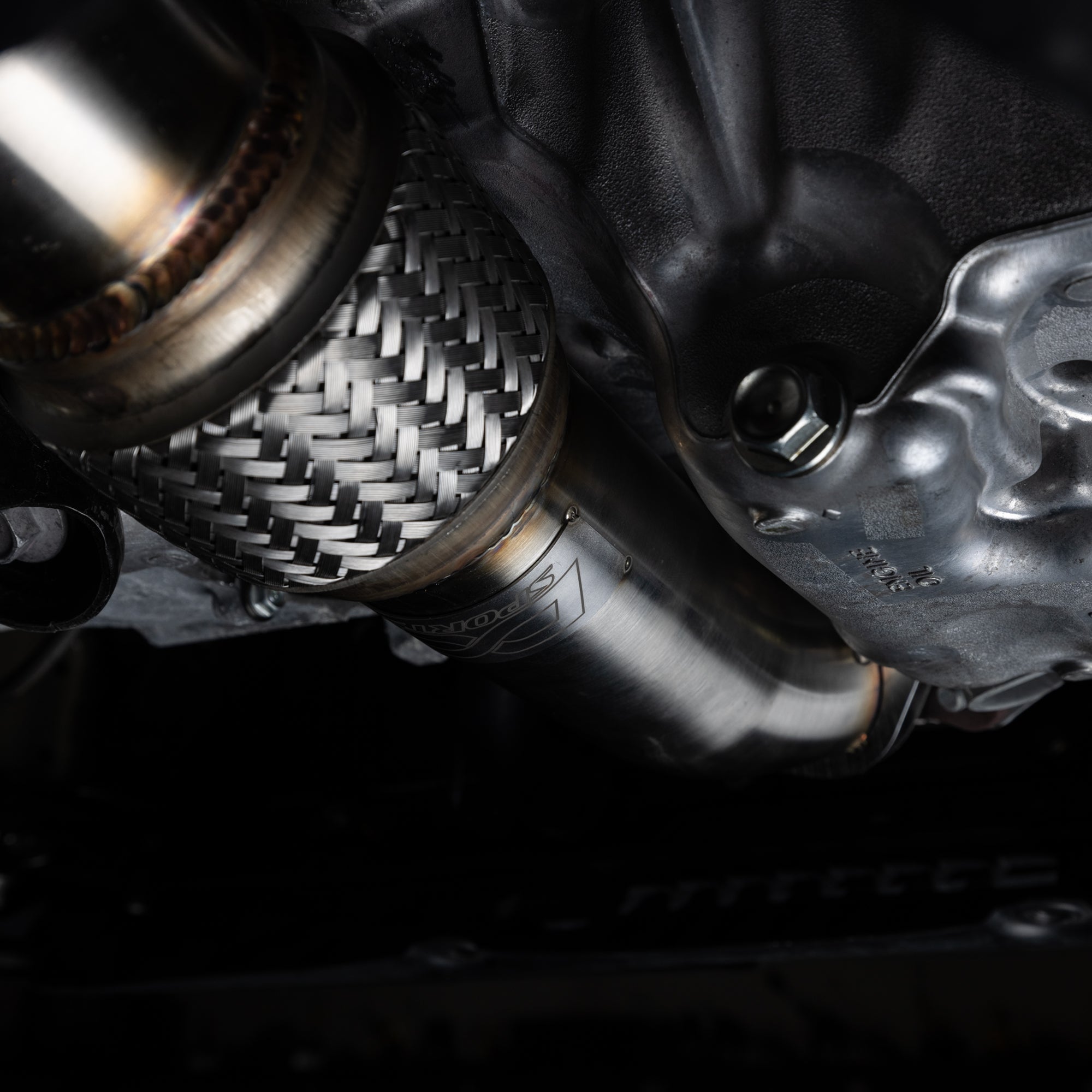 Civic Si front pipe installed undercar