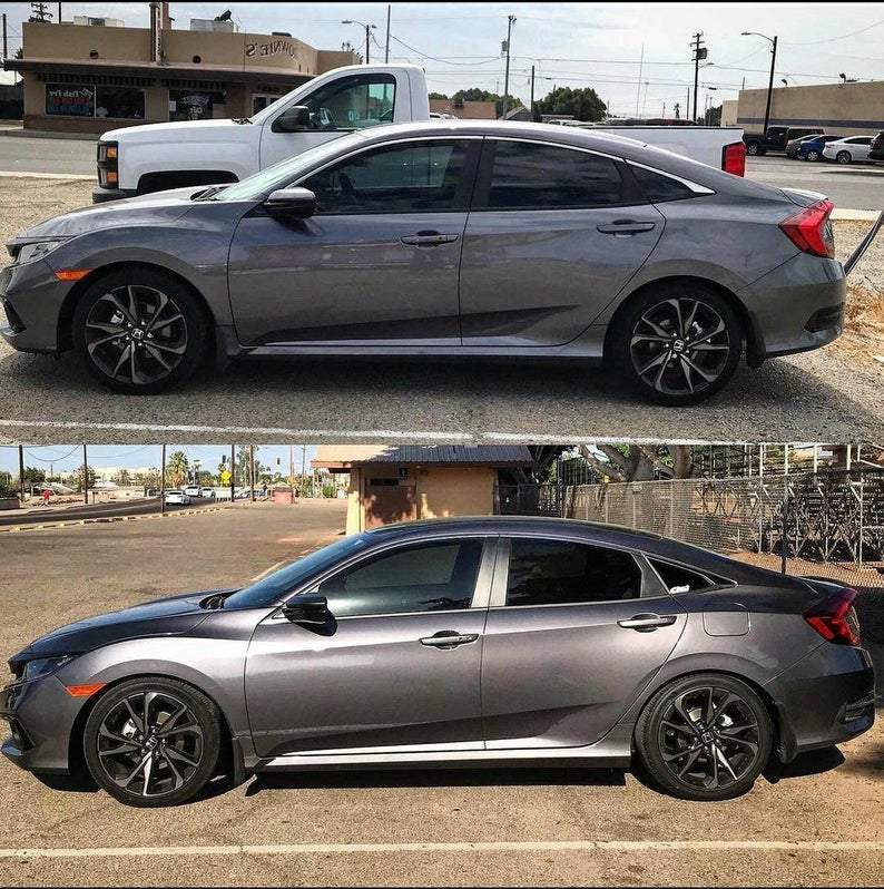 Chrome delete kit 2016 honda civic applied to window trim