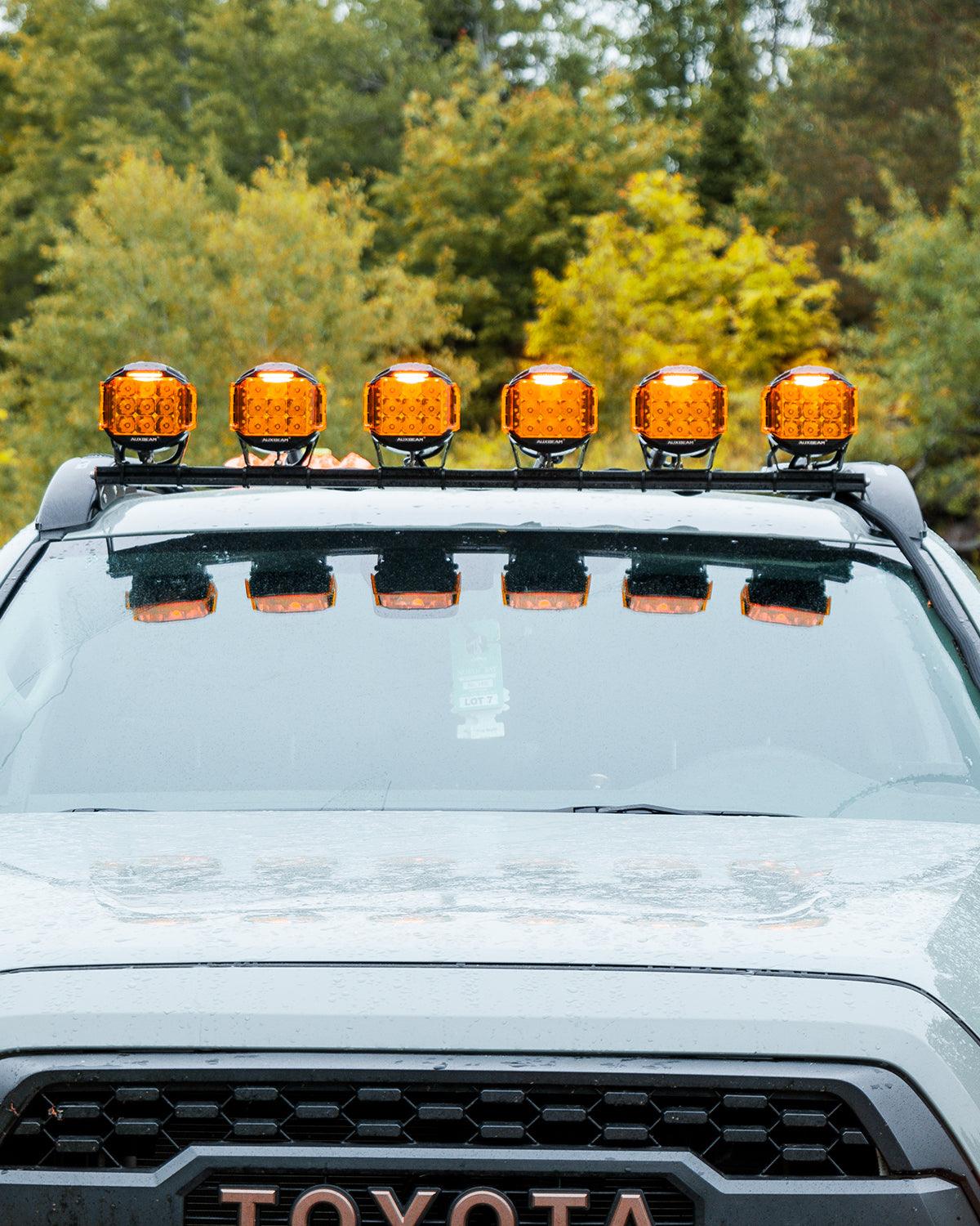 Auxbeam V-MAX Series 5" LED Pod Lights – 168W, 16,440LM, Spot Beam, Amber DRL