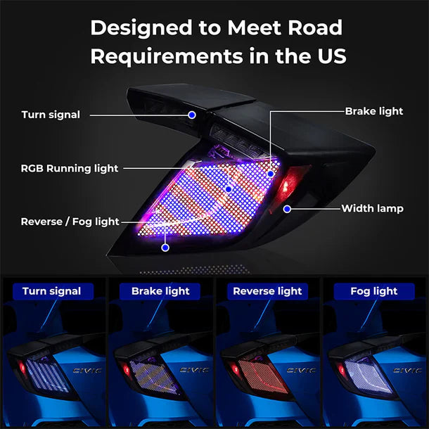 TSP LED Tail Lights for 2016-2021 Honda Civic Hatchback [FK7/FK8] - ** Returned Item **