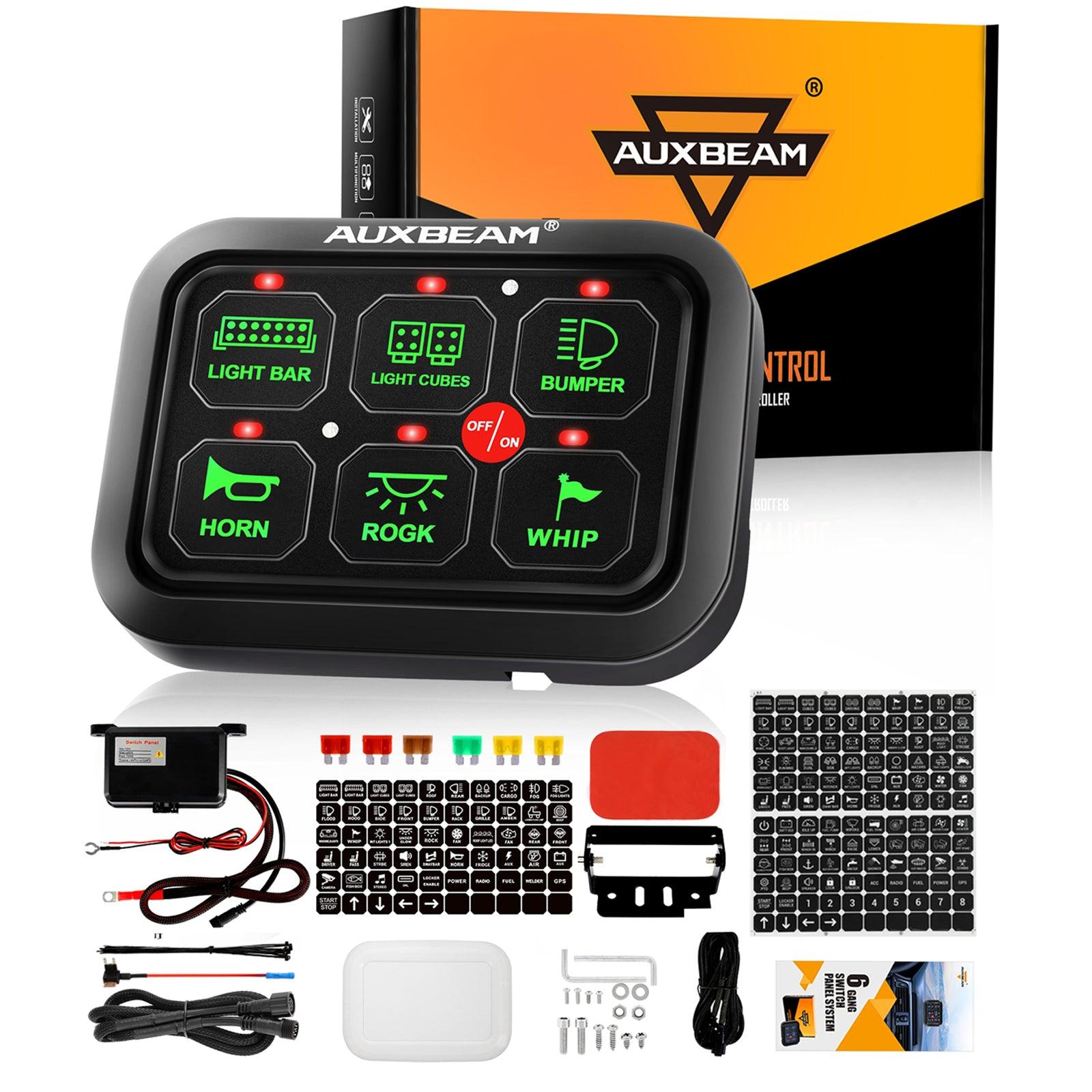 Auxbeam Single Series 6/8-Gang LED Switch Panel – Off-Road Light Controller