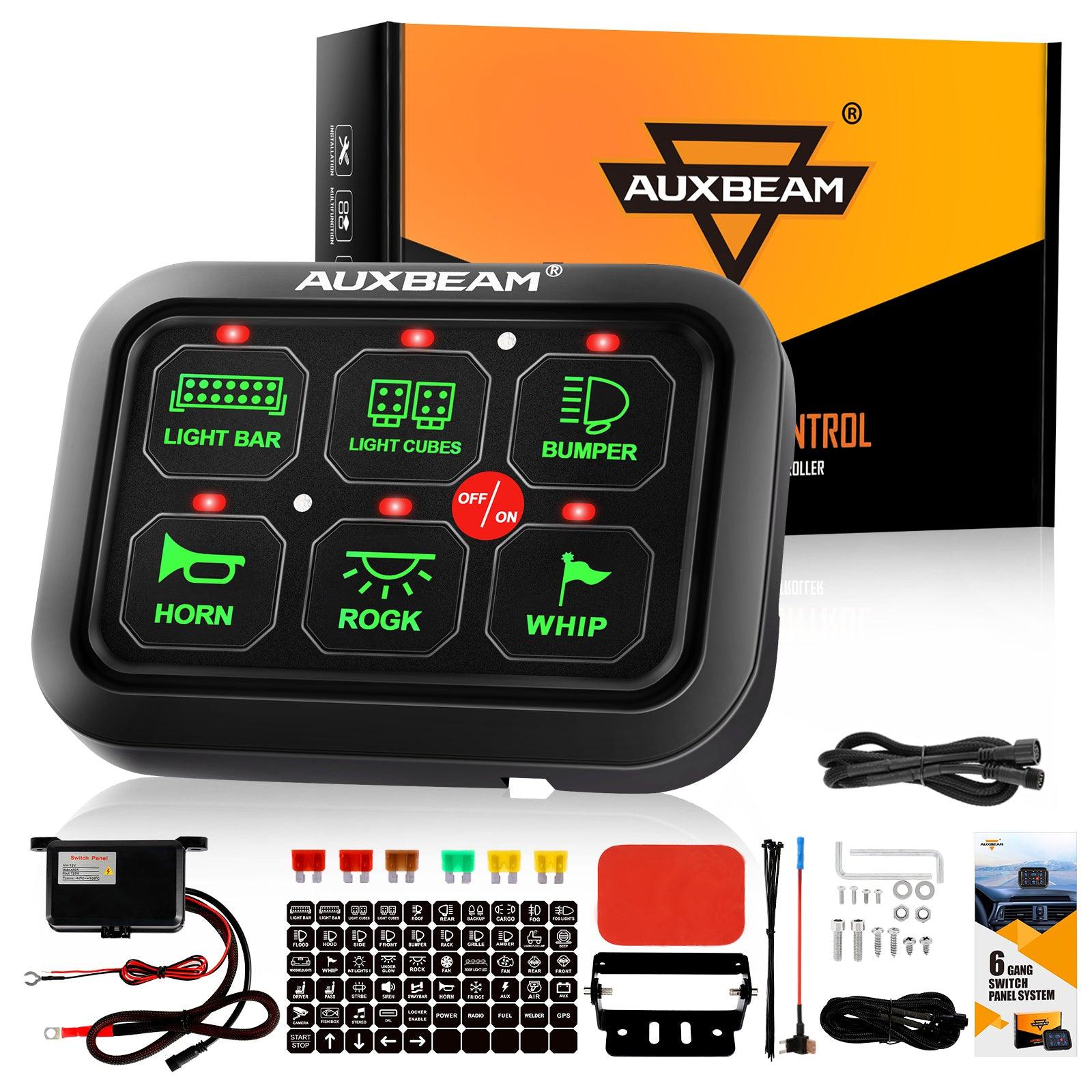 Auxbeam Single Series 6/8-Gang LED Switch Panel – Off-Road Light Controller