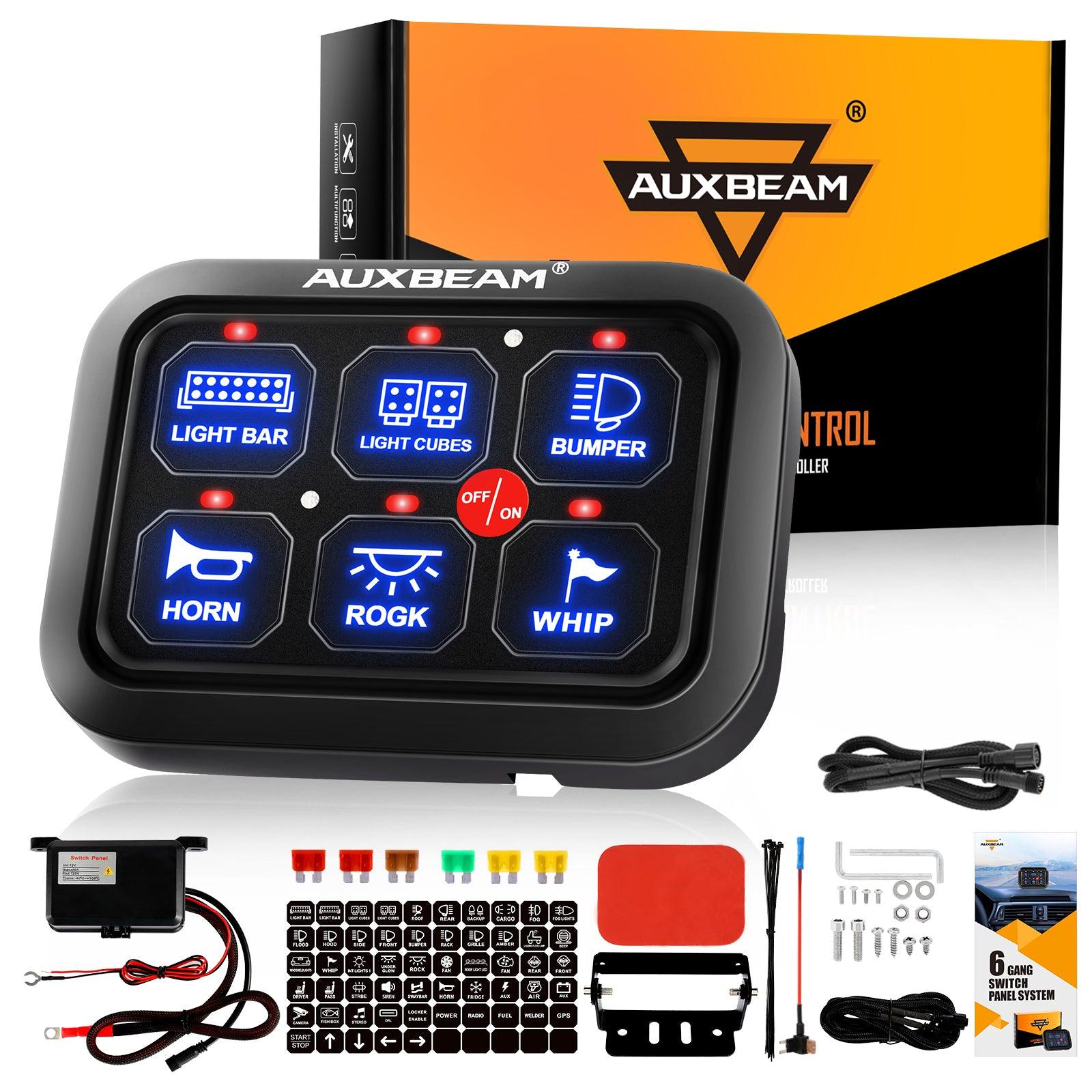 Auxbeam Single Series 6/8-Gang LED Switch Panel – Off-Road Light Controller