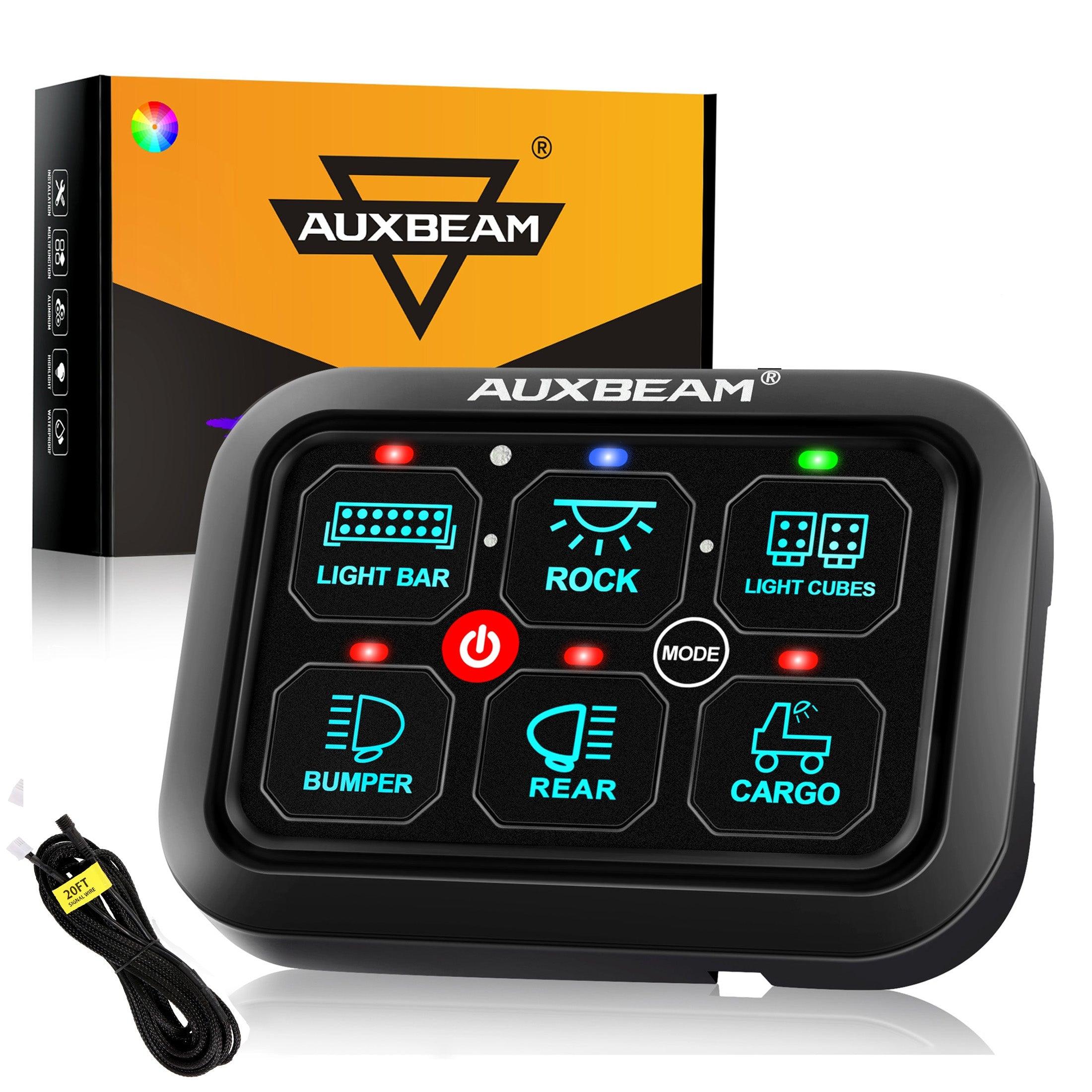 Auxbeam RGB Series 6 Gang (RA60) Switch Panel, Toggle/ Momentary/ Pulsed Mode Supported (One-Sided Outlet)