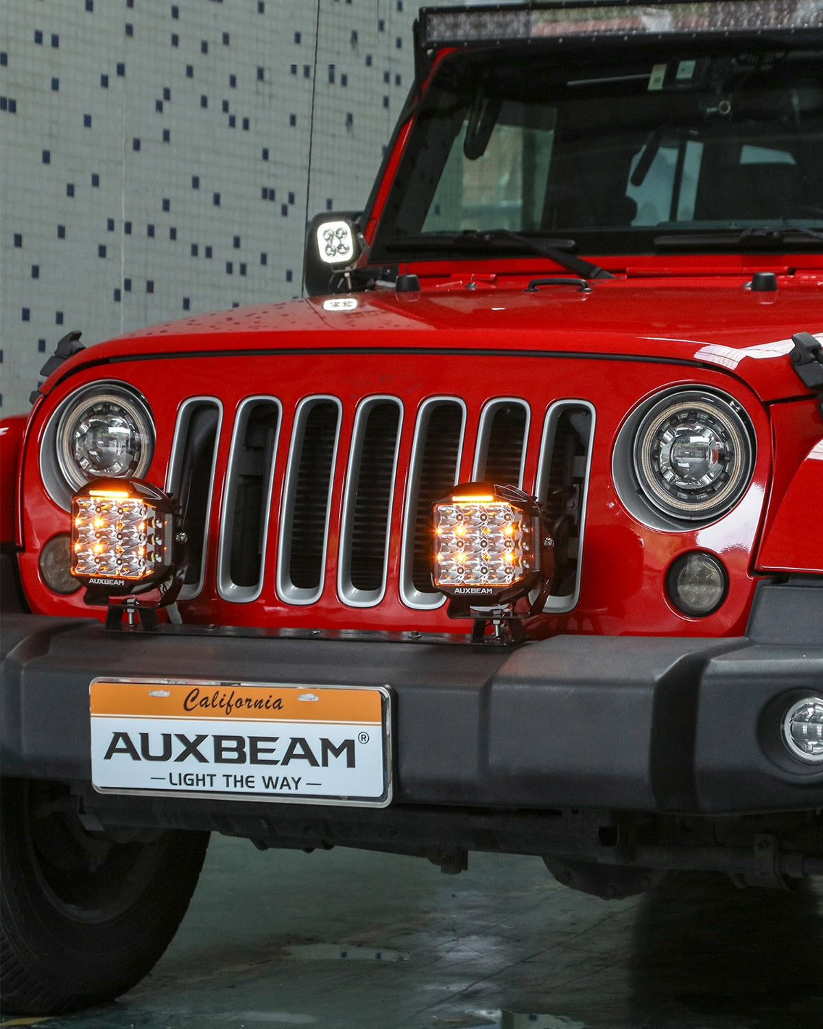 Auxbeam V-MAX Series 7" LED Driving Lights – 228W, 26,100LM, Spot Beam Side Shooter, Amber DRL & Backlight