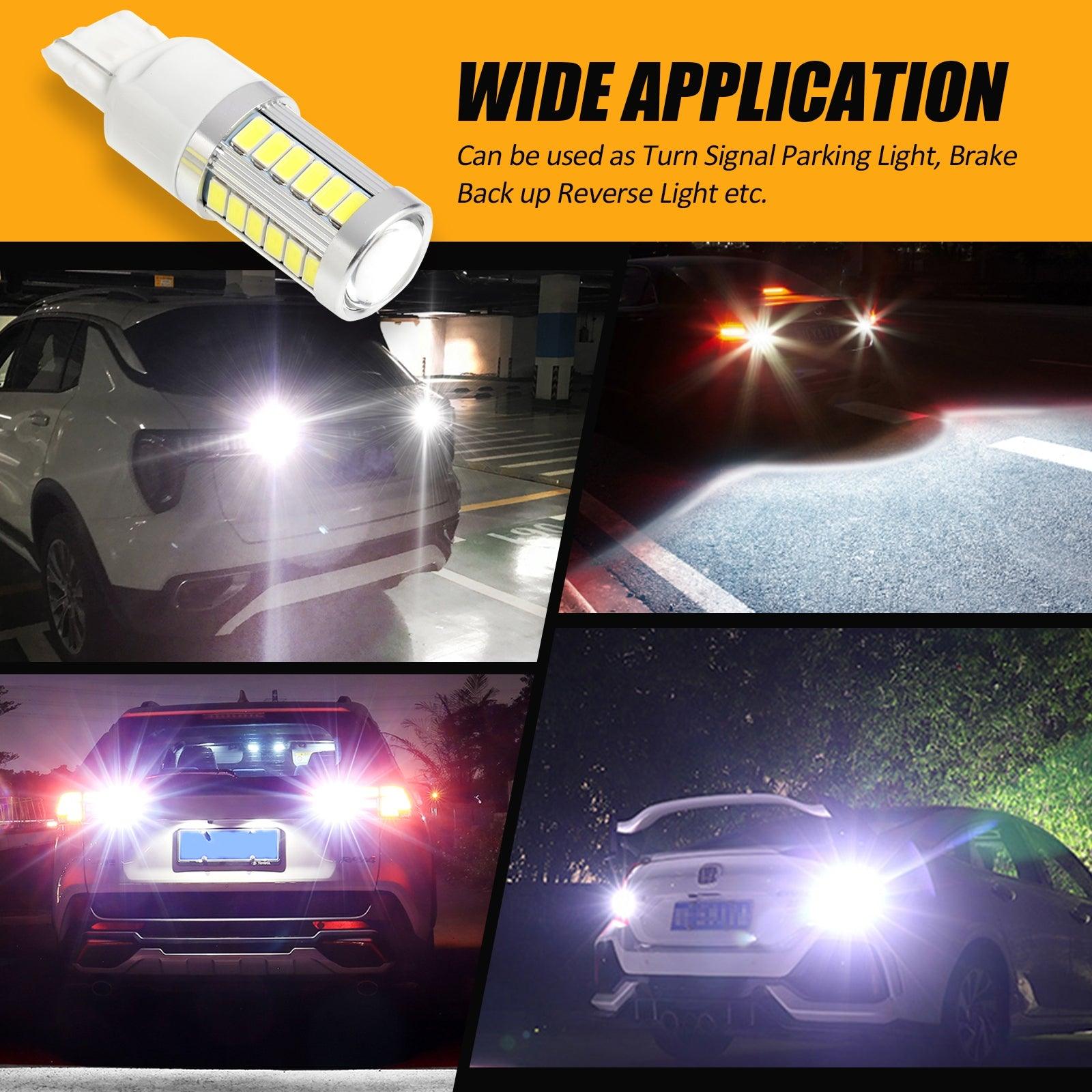Auxbeam 7440 / 7440A LED Bulbs – 33LED Series, Backup/Reverse/Turn Signal/Brake/Tail Lights, 20W, 4000LM, 6500K White (2 Pack)