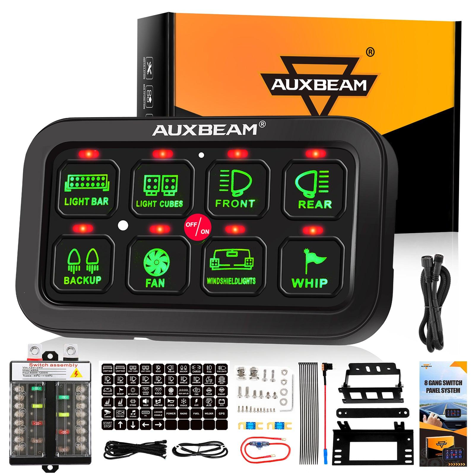 Auxbeam Single Series 6/8-Gang LED Switch Panel – Off-Road Light Controller