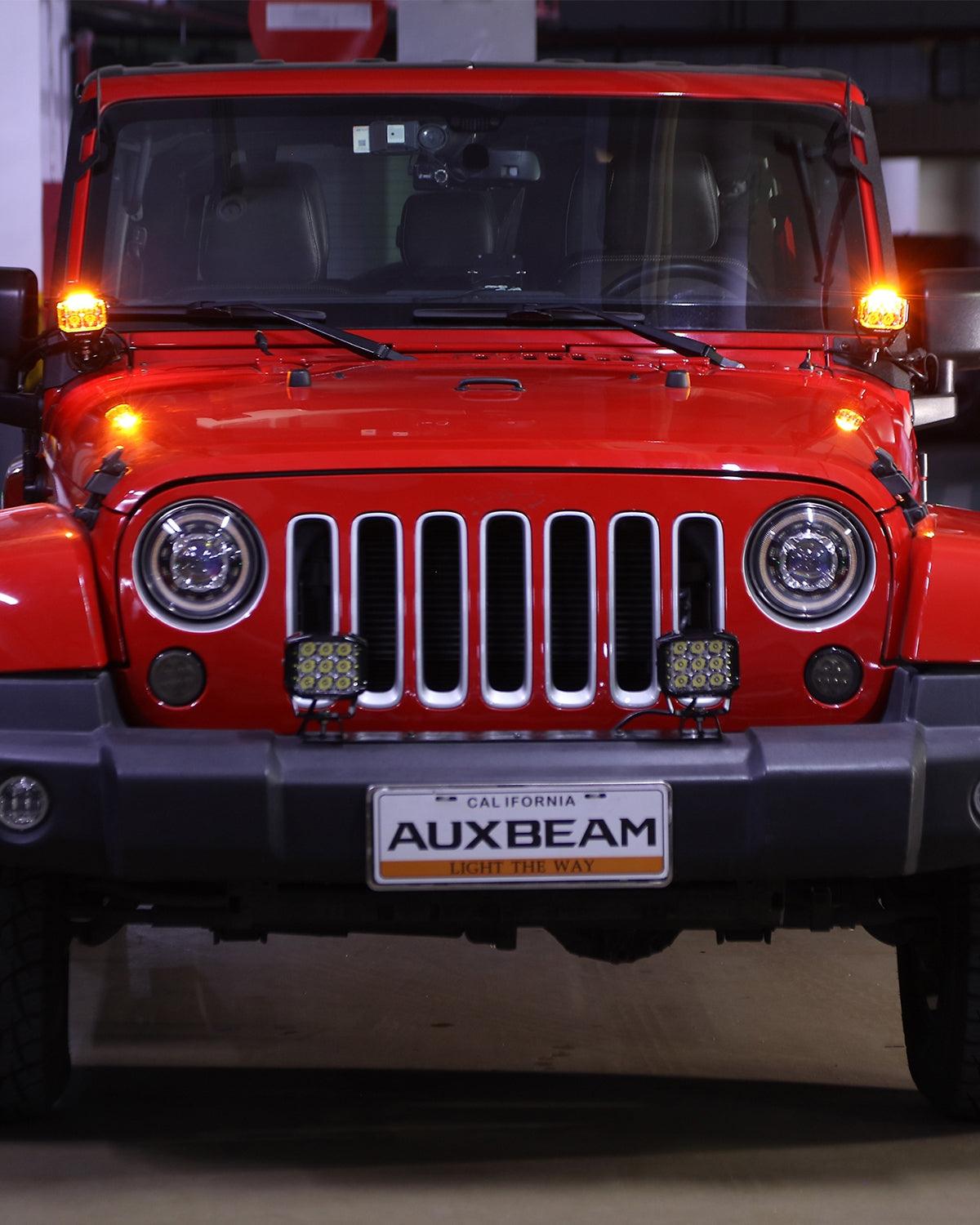 Auxbeam V-MAX Series 4" LED Pod Lights – 92W, 8,960LM, Spot Beam, Amber DRL