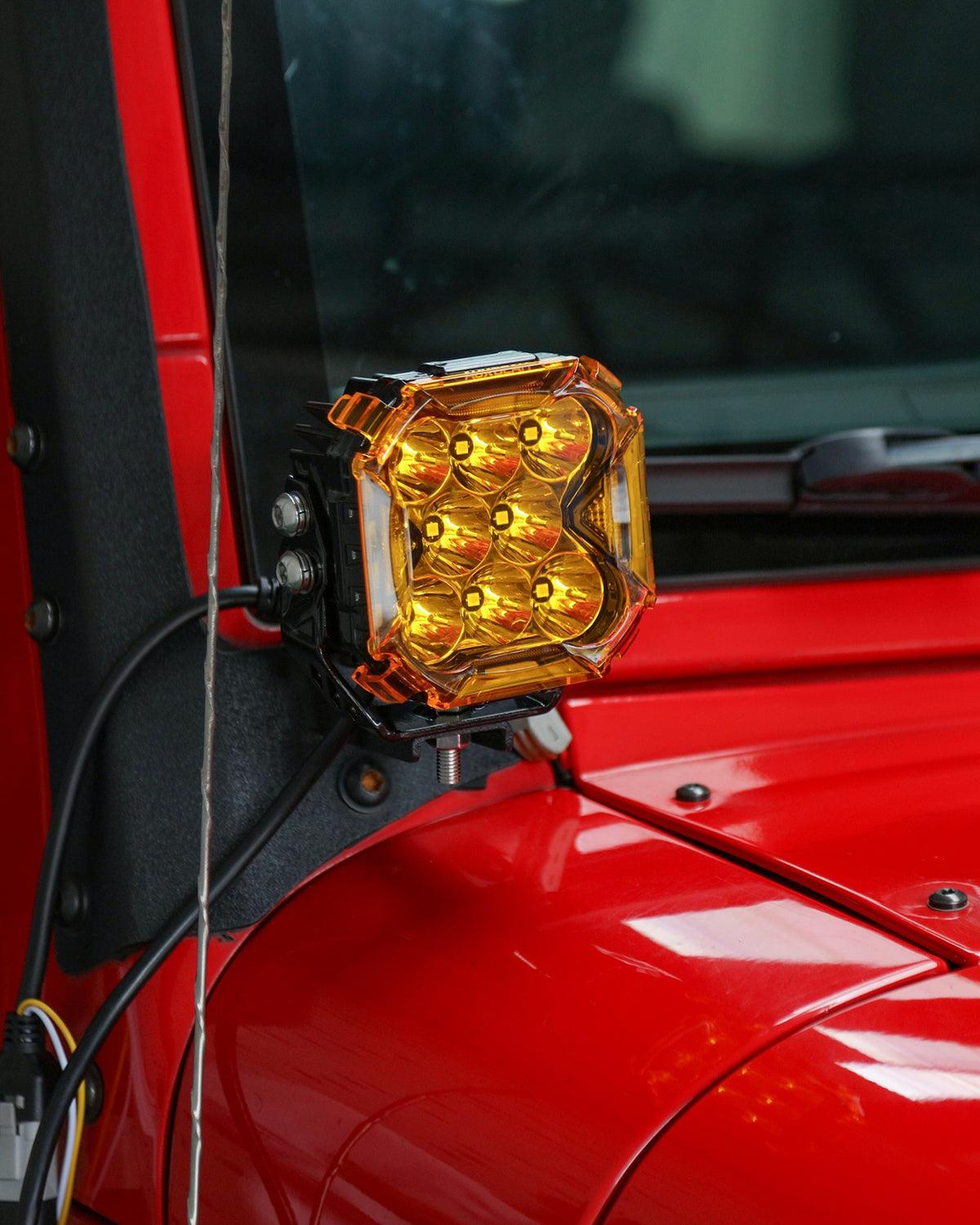 Auxbeam CUBE-Z Series 4" LED Pod Lights – Spot Beam, White DRL & Amber Turn Signal