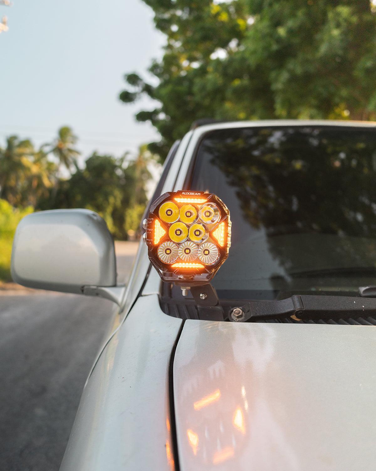 Auxbeam CUBE-Z Series 4" LED Combo Pod Lights – White DRL & Amber Turn Signal