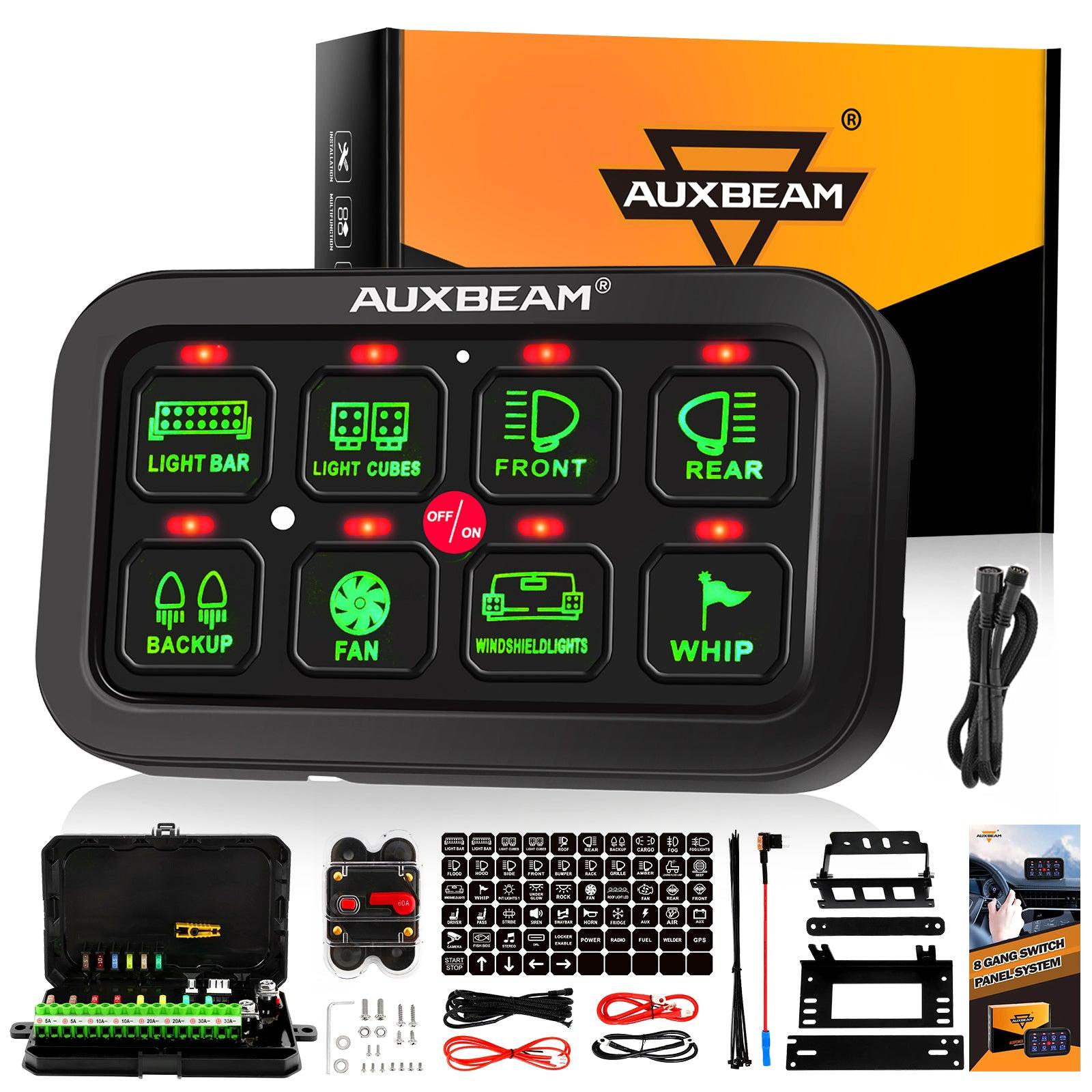 Auxbeam Single Series 6/8-Gang LED Switch Panel – Off-Road Light Controller