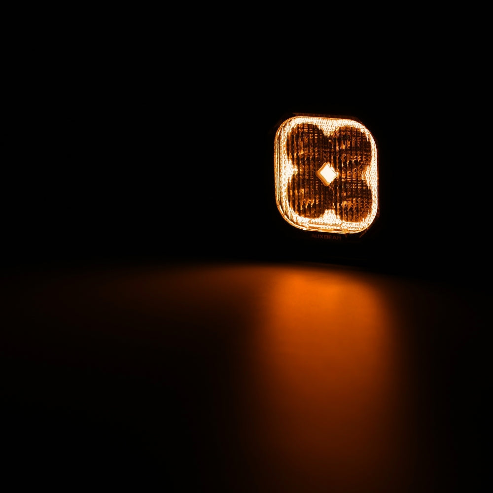 Auxbeam Color Play Series 3" RGB LED Pod Lights – 116W, Flood Beam, 8 Backlight Modes