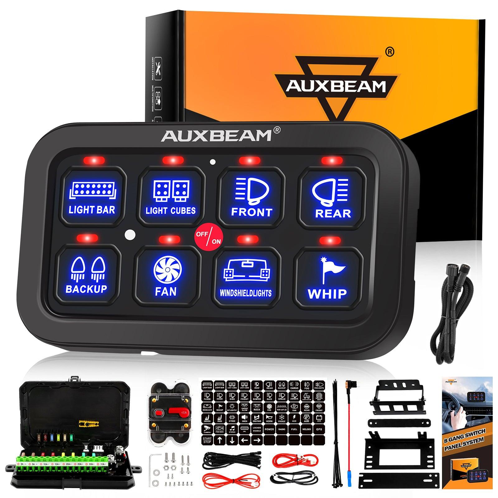 Auxbeam Single Series 6/8-Gang LED Switch Panel – Off-Road Light Controller