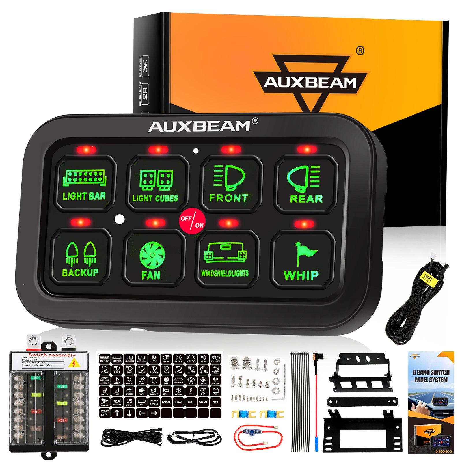 Auxbeam Single Series 6/8-Gang LED Switch Panel – Off-Road Light Controller