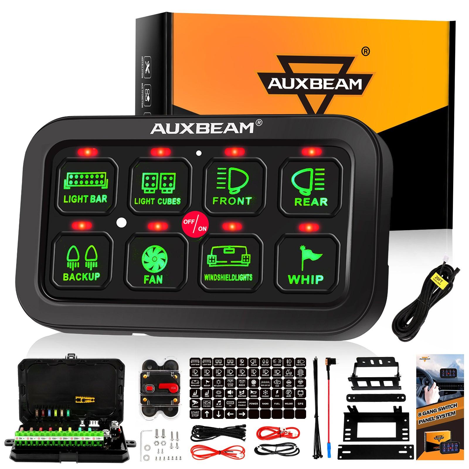Auxbeam Single Series 6/8-Gang LED Switch Panel – Off-Road Light Controller