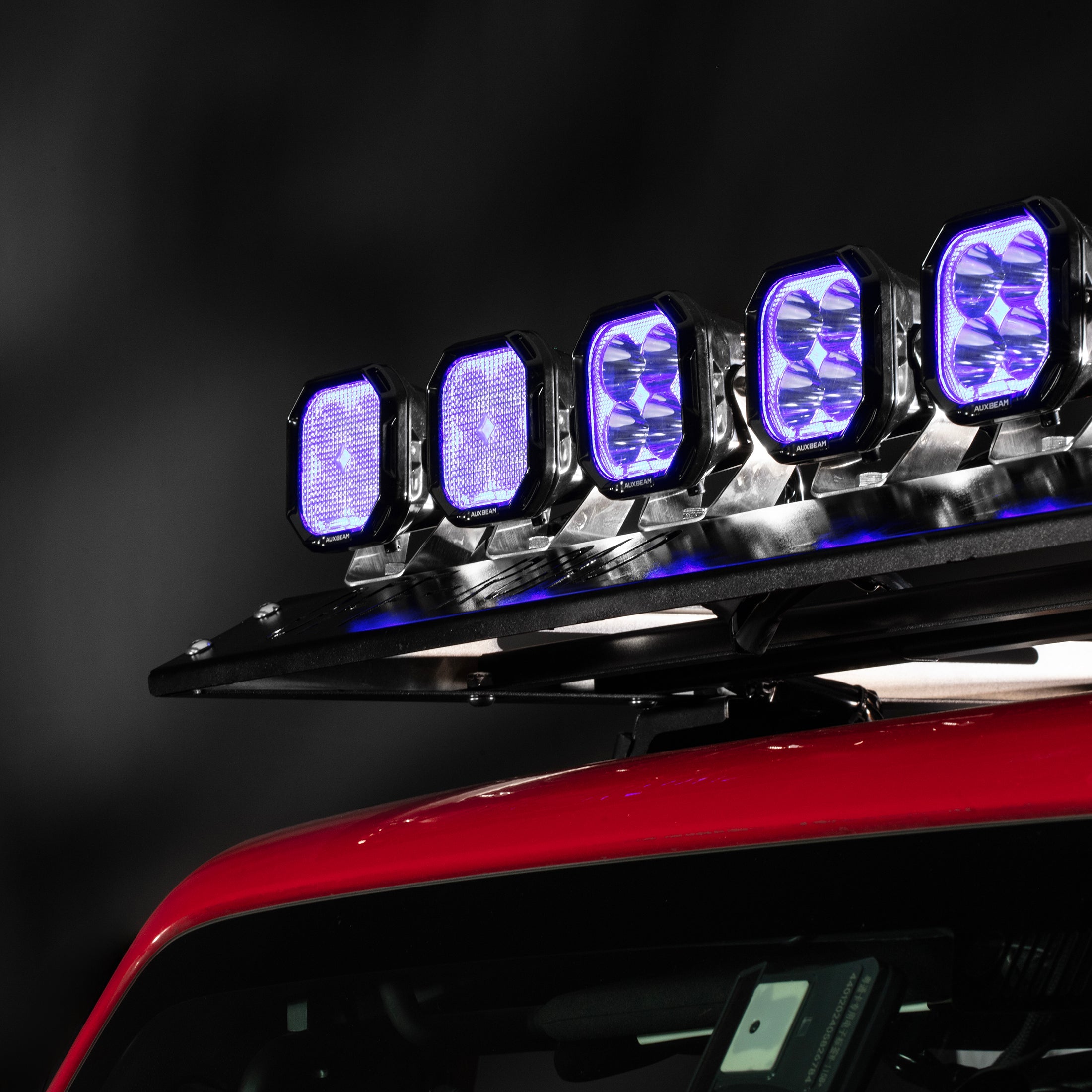 Auxbeam Color Play Series 3" RGB LED Pod Lights – 116W, Flood Beam, 8 Backlight Modes