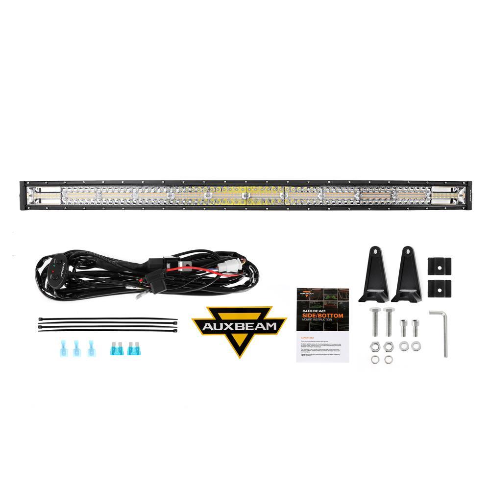 Auxbeam 6 Modes Series 50" LED Light Bar – Curved, White & Amber, Off-Road