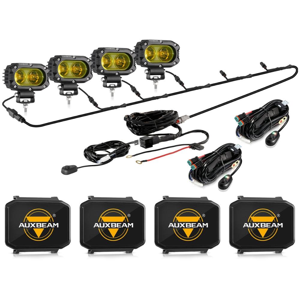 Auxbeam R4 Series 4" LED Pods – 60W, Amber Flood Beam