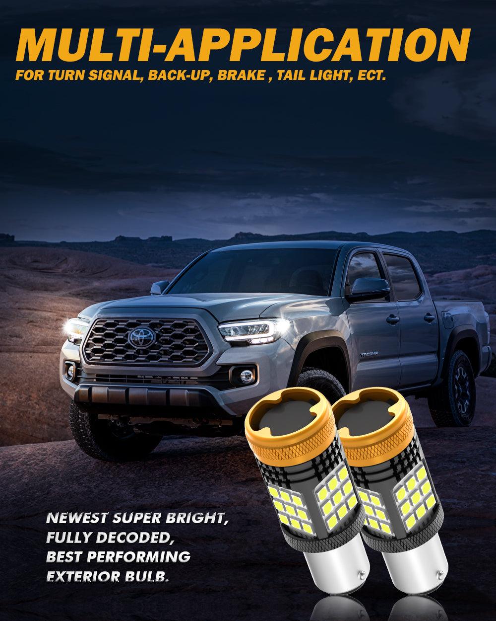 Auxbeam 1157 / 1156 / BAY15D / BA15S / BAU15S LED Bulbs – White / Amber / Red, CANBUS Error-Free, No Hyper Flash, Turn Signal / DRL / Brake / Tail / Reverse Lights, Fan Cooling (2 Pack)