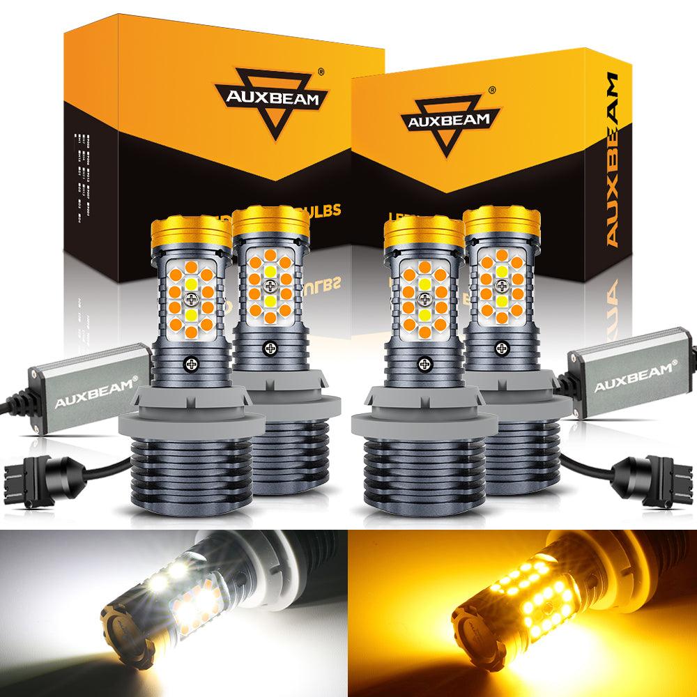 Auxbeam T25 / 3157 / 3156 LED Turn Signal & DRL Bulbs – B31 Series, 800% Brighter, Switchback White & Amber, CAN-Bus Error-Free (2 Pack)