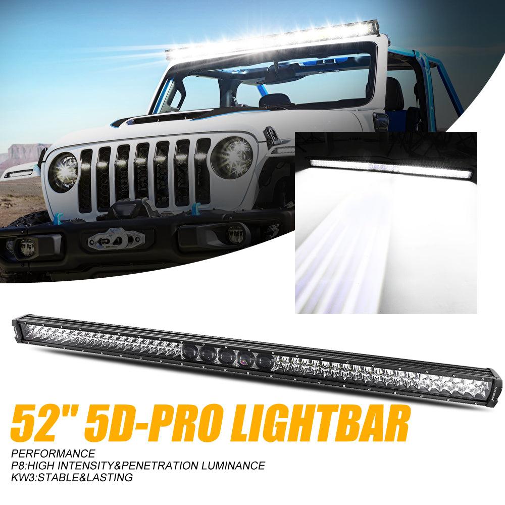 Auxbeam 5D-PRO Series 52" LED Light Bar – 55,000LM, Spot Beam, Off-Road