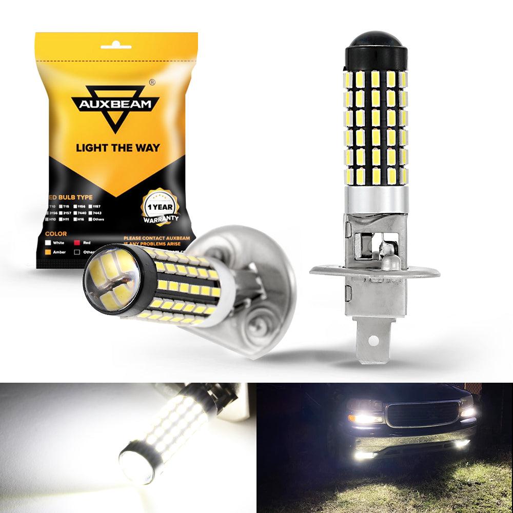 Auxbeam H1 LED Fog Light & DRL Bulbs – 6W, 2000LM, 6500K White (2 Pack)