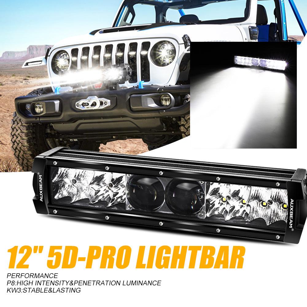 Auxbeam 5D-PRO Series 12" LED Light Bar – 12,000LM, Spot Beam, Off-Road