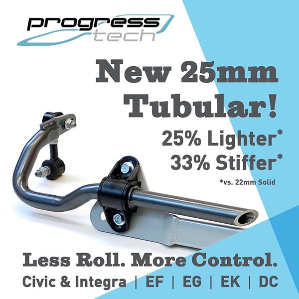 Progress Tech Adjustable 25mm Tubular Rear Sway Bar for 96-00 Honda Civic