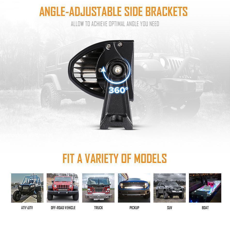 Auxbeam V-Series 22" RGB LED Light Bar – Straight/Curved, Color-Changing, Off-Road