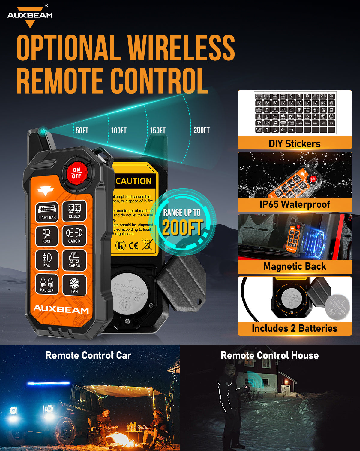 Auxbeam KS-80 Knob RGB Switch Panel MAX 120A ,Light Dimming, Dynamic Chase, Four External Triggers, 4 Modes