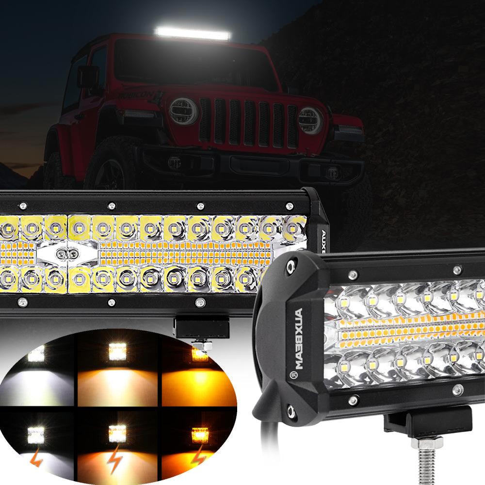 Auxbeam 6 Modes Series LED Light Bar – 4", 12", White & Amber
