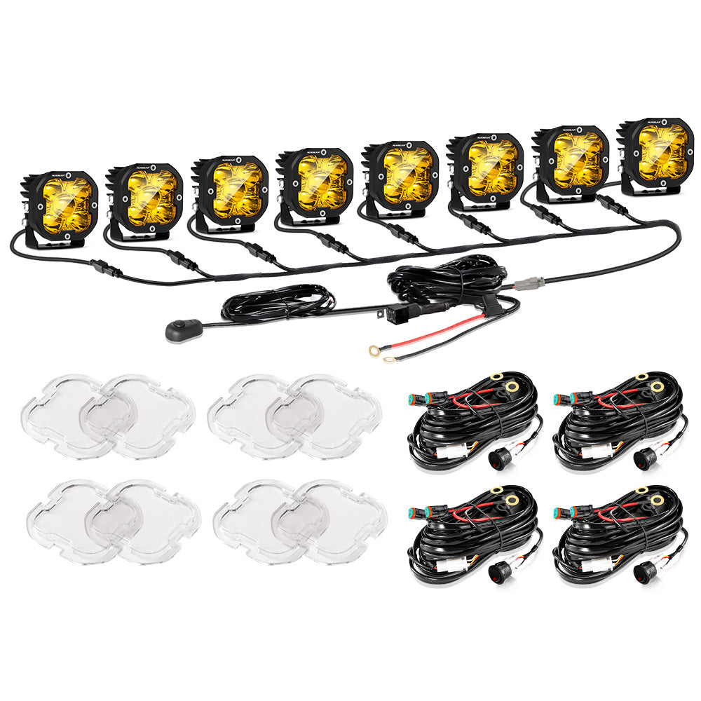 Auxbeam XP-ULTRA Series 3" LED Pods – 80W, Spot Beam, Amber & White