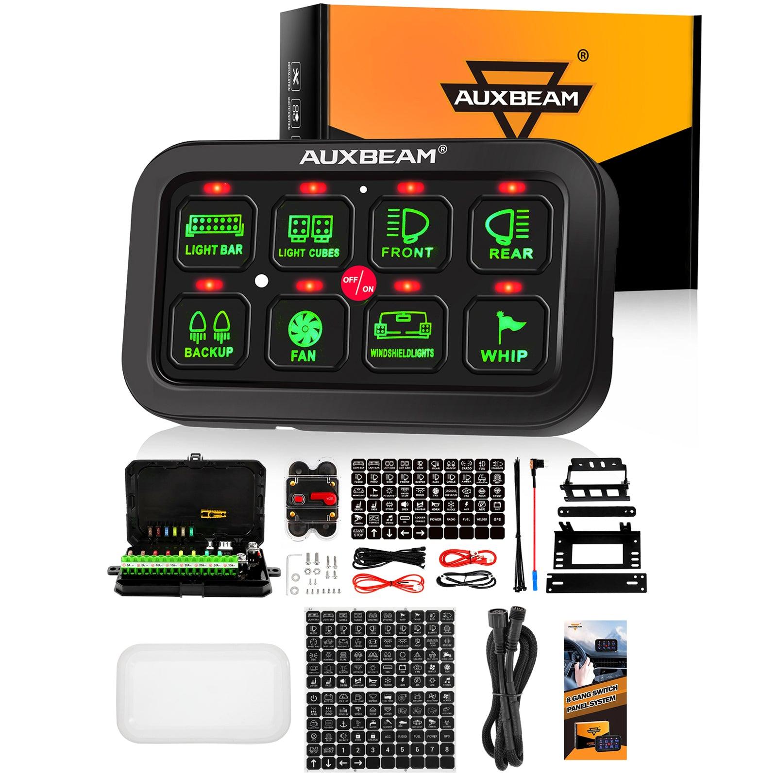 Auxbeam Single Series 6/8-Gang LED Switch Panel – Off-Road Light Controller