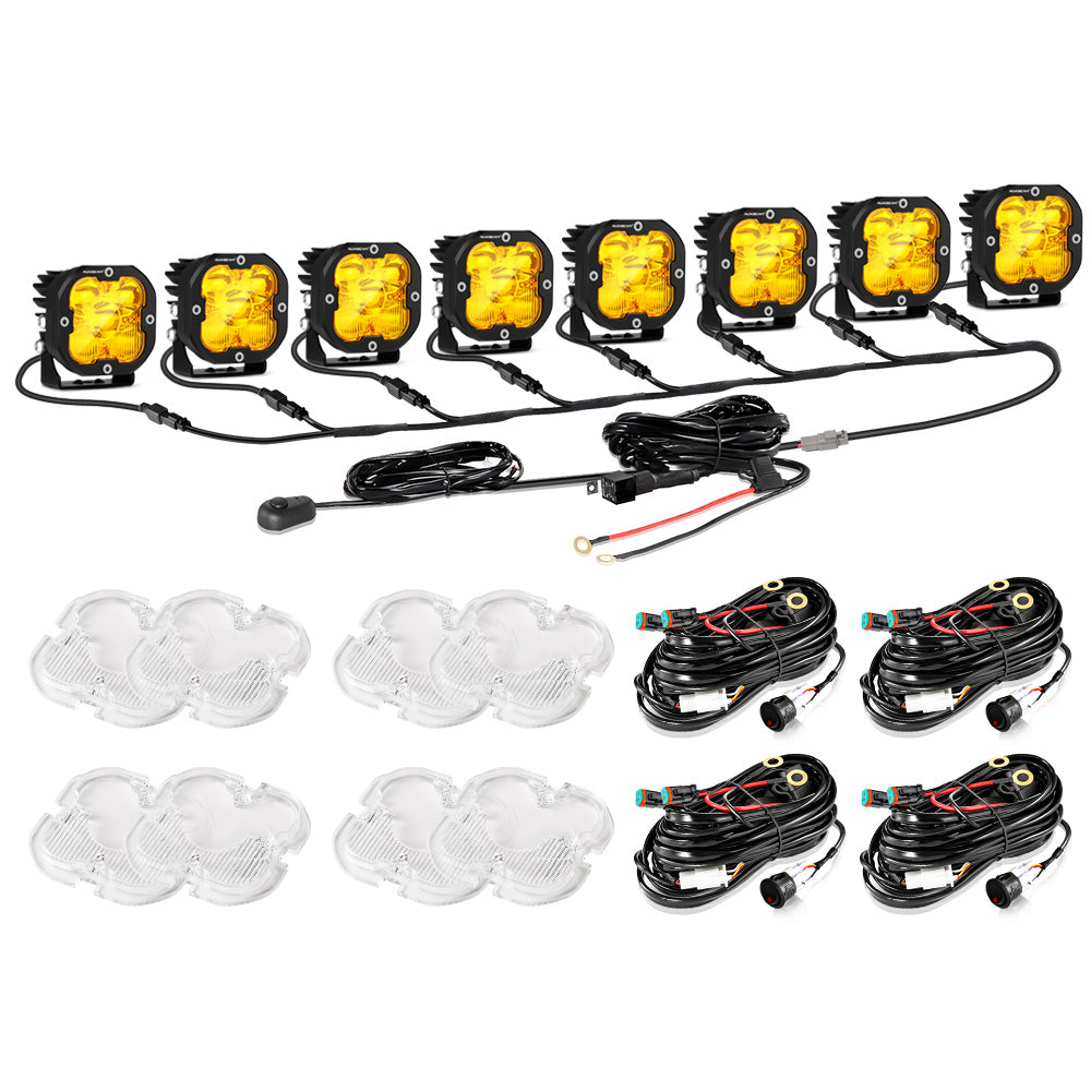 Auxbeam XP-ULTRA Series 3" LED Pods – 80W, Combo Beam, Amber & White