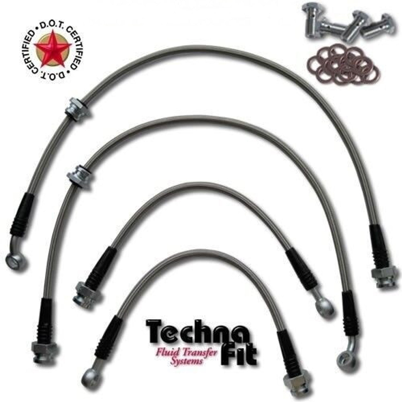 Techna-Fit Stainless Steel Braided Brake Lines for 2022+ Honda Civic Si / 2023+ Acura Integra 1.5T [FE1/DE4]
