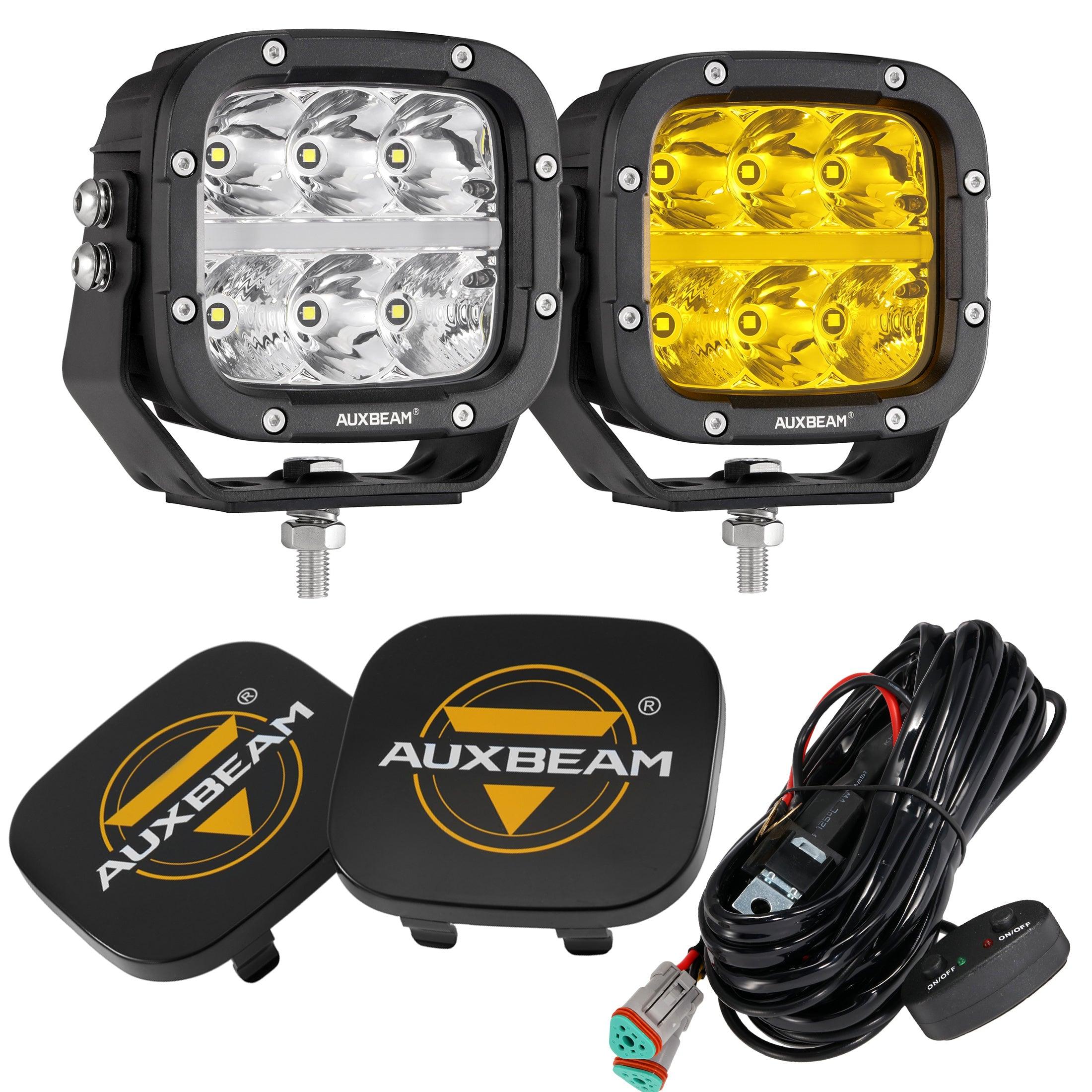 Auxbeam XP-ULTRA Series 5" LED Pods – 132W, 15,600LM, White/Amber, Amber DRL