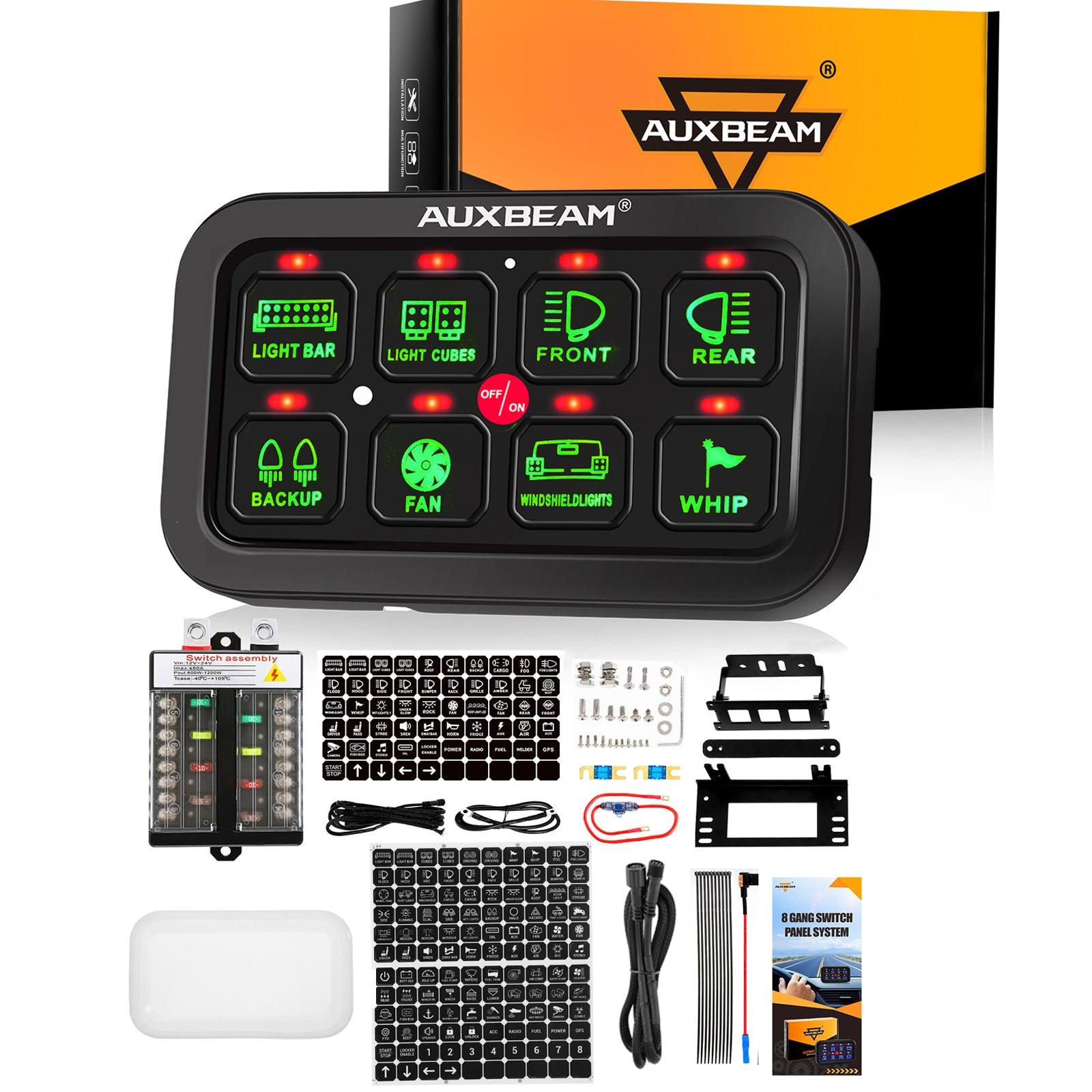 Auxbeam Single Series 6/8-Gang LED Switch Panel – Off-Road Light Controller