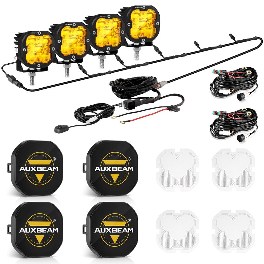 Auxbeam XP-ULTRA Series 3" LED Pods – 80W, Combo Beam, Amber & White