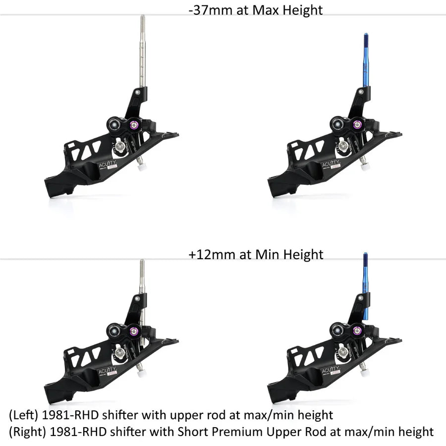 Acuity Premium Upper Shift Rods for Short Throw Shifters